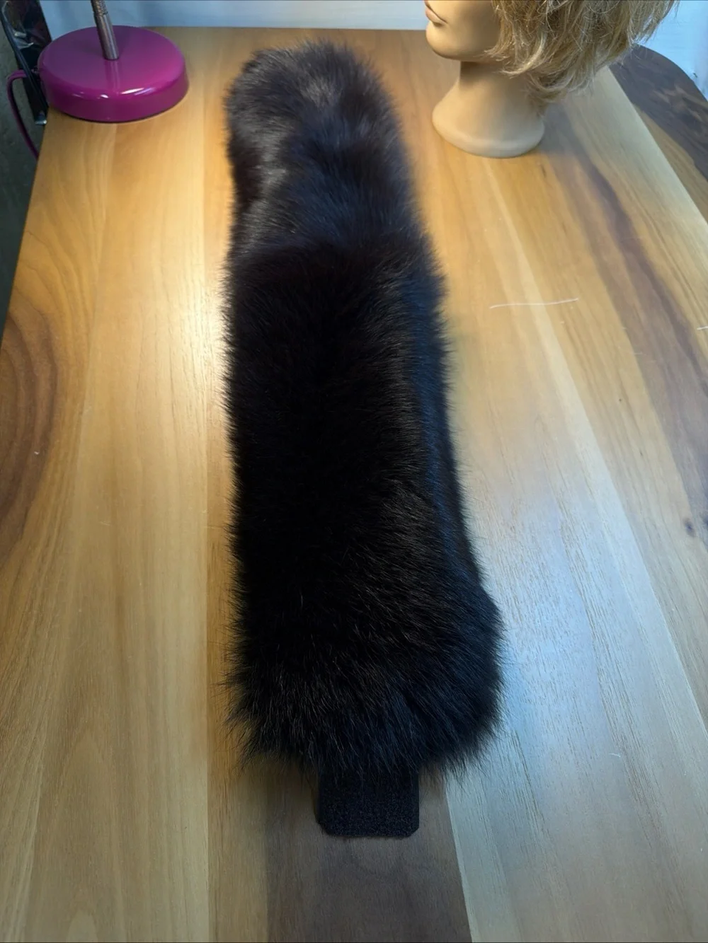 NEW Elegant Winter Women Headband Dark Brown Canadian Fox‎ Fur Sz Adjustable